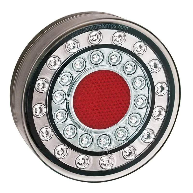 LED achteruitrijlicht in chroomlook | 12-24v | 40cm. kabel | MaXilamp1XCWE-MaXilamp1XCWE