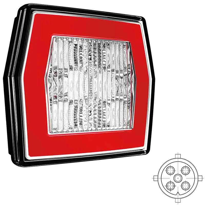LED achteruitrijlicht met achterlicht | 12-24v | 5-PIN aansluiting | V10C2-770B5-V10C2-770B5-3