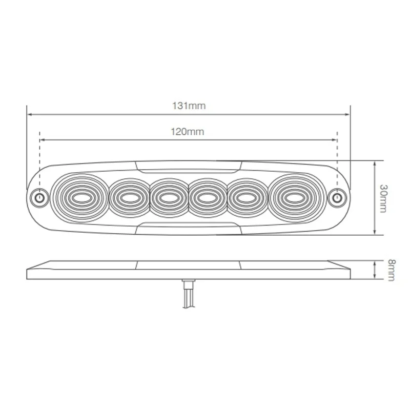 LED achteruitrijlicht ultra compact | 12-24v | 25cm. kabel | 12WM-12WM-5