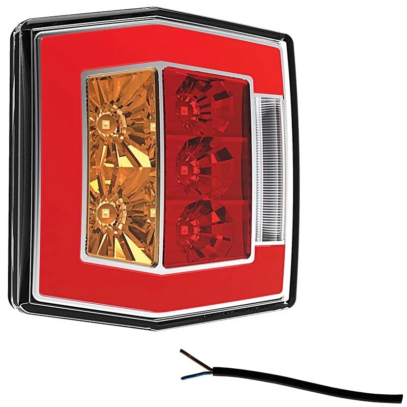 LED compact achterlicht met kentekenverlichting | 12-36v | 100cm. kabel | V10C4-750-V10C4-750