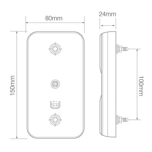 LED compact achterlicht zonder kentekenverlichting | 12-24v | 40cm. kabel | 150ARME-150ARME-4