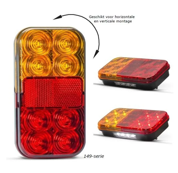 LED compact achterlicht zonder kentekenverlichting | 12v | 40cm. kabel | 149BAR-149BAR-4