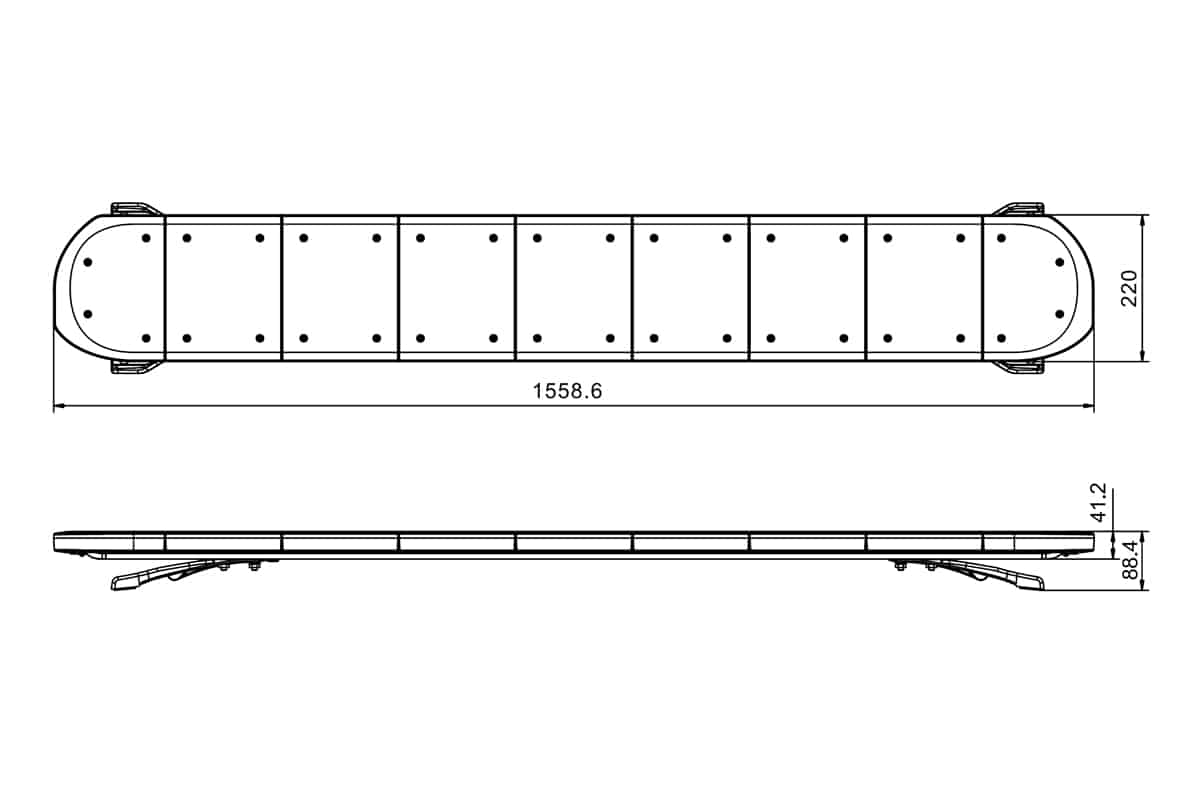 LED dakset amber | 1559mm | 12-24v | excl. controller - Afbeelding 12