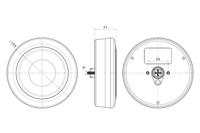 chrome 12-24v 5-PIN inbouw-VMR-4900B5-3