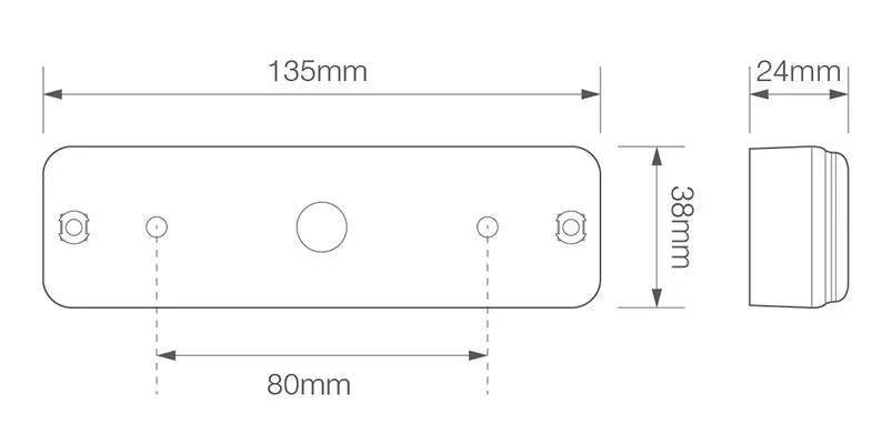 LED derde remlicht slimline | 12-24v | 0