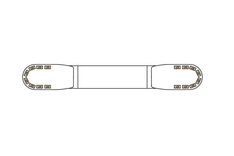 LED flitsbalk amber | 13 serie | ECE-R65 amber | transparant | 1250mm | 16 LED's | 13-00014-E-13-00014-E-3