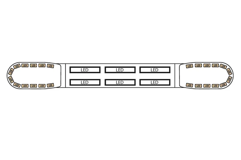 LED flitsbalk amber | 13 serie | ECE-R65 amber | transparant | wit midden | 1500mm | 24 LE | 13-01014-E-13-01014-E-3
