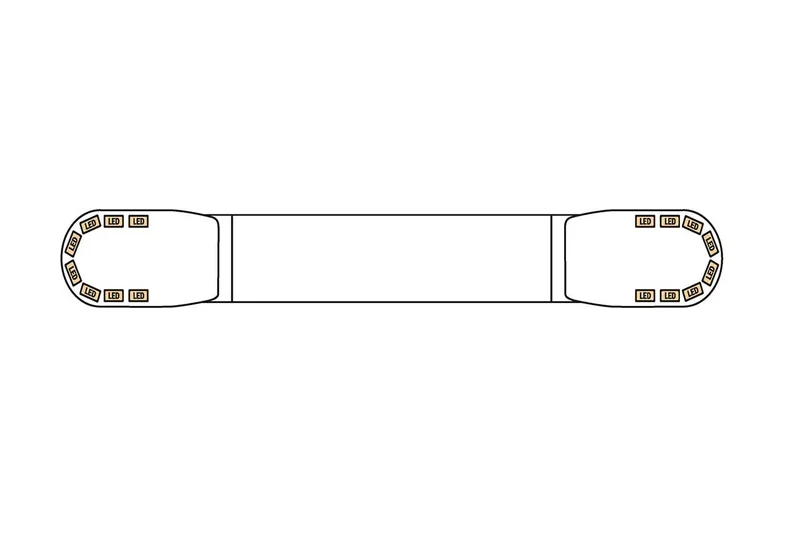LED flitsbalk amber | 13 serie | ECE-R65 amber | wit midden | 1500mm | 16 LE | 13-01015-E-13-01015-E-3