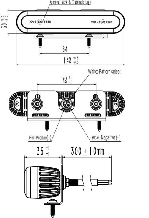 LED flitser 6-LED | R65 | amber | 12-24v | ED5000A-ED5000A-4