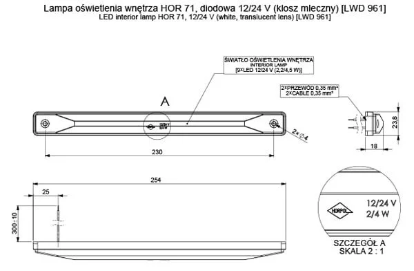 LED interieurlamp 200lm - 4000K - 12-24v Opaque | BG-2310W-BG-2310W-3