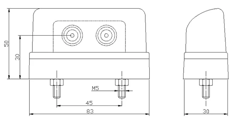 LED kentekenverlichting | 12-36v | Hoog model | M10KV-300H-M10KV-300H-3