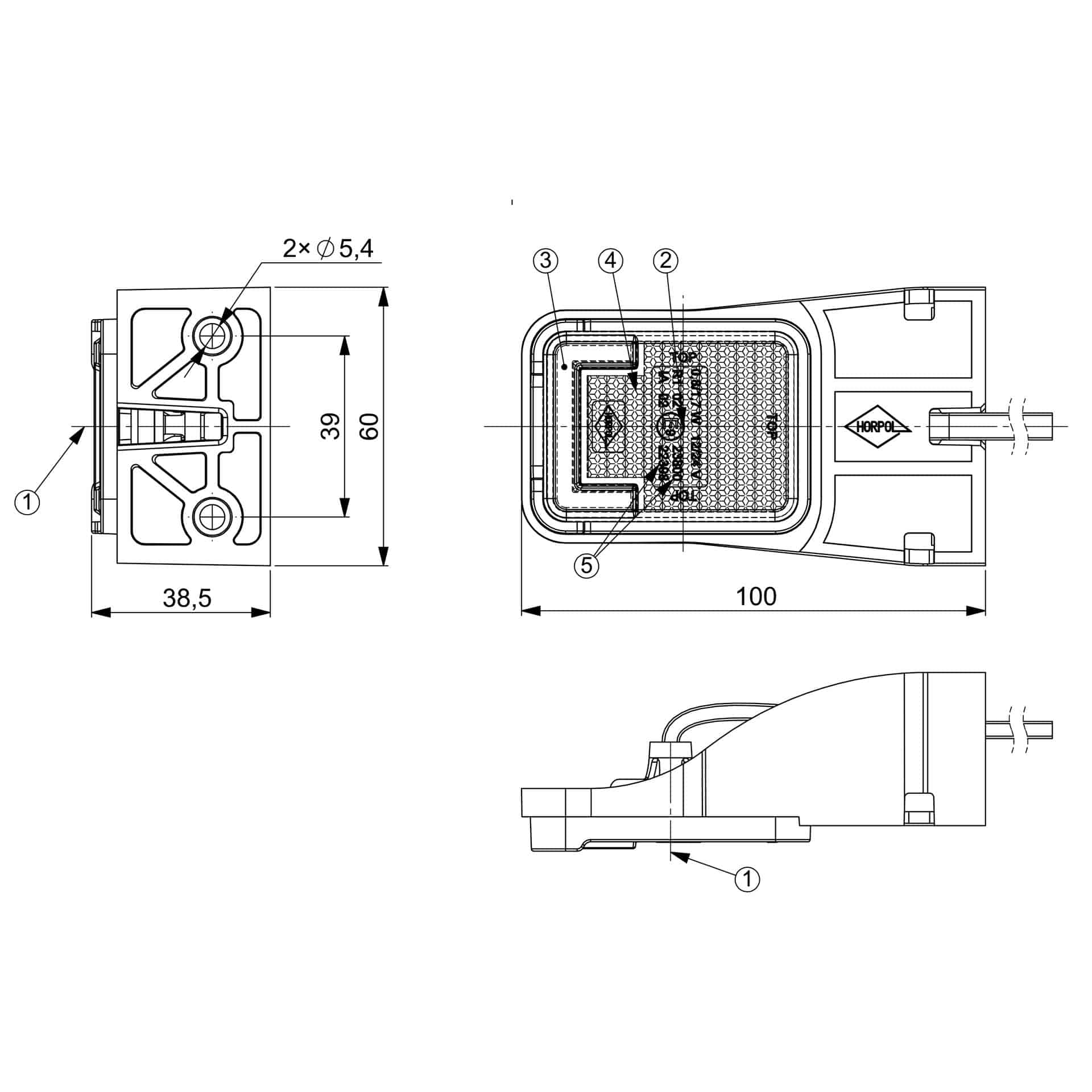 LED markeringslicht Amber | 12-24v | 50cm. kabel | MV-3550A - Afbeelding 12