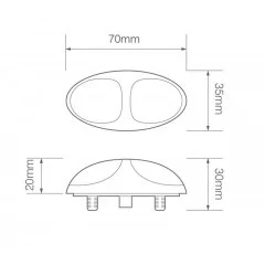 LED markeringslicht amber | 12-24v | 10cm. kabel | 37CAM2P-37CAM2P-3