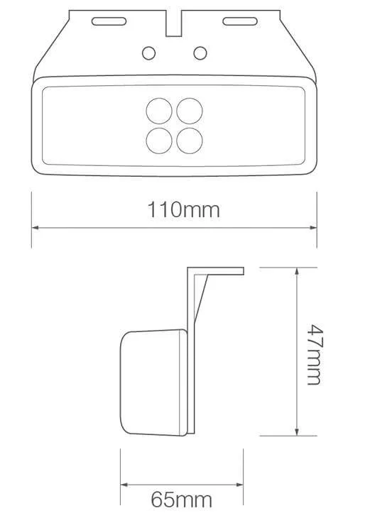 LED markeringslicht amber | 12-24v | 20cm. kabel | 1491AM-1491AM-3