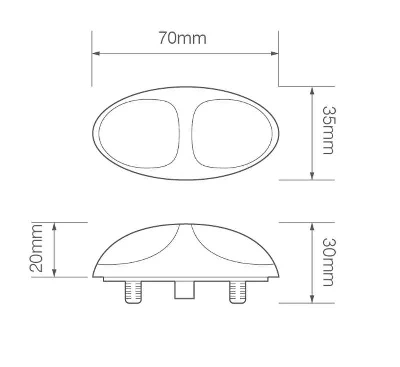 LED markeringslicht amber | 12-24v | 30cm. kabel | 37AM2P-37AM2P-3