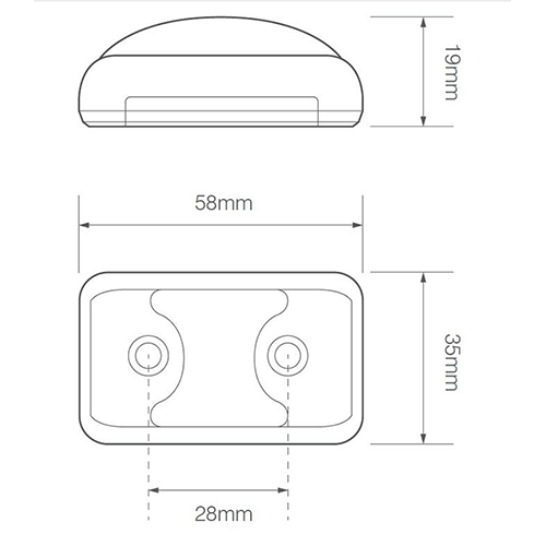 LED markeringslicht amber | 12-24v | 40cm. kabel | 58AME-1-58AME-1-4