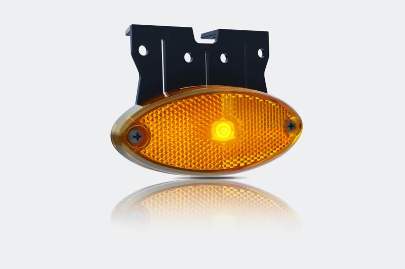 LED markeringslicht ovaal amber met steun | 12-24v | 0.75mm.2 connector | MV-5860A-MV-5860A