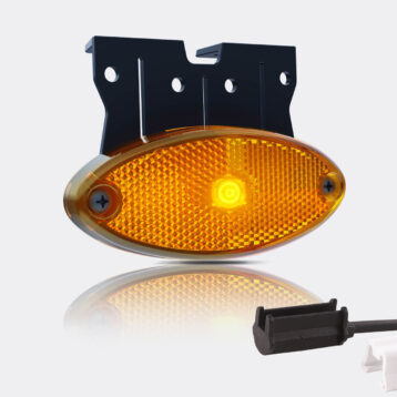 LED markeringslicht ovaal amber met steun | 12-24v | 1.5mm.2 connector | MV-5870A-MV-5870A