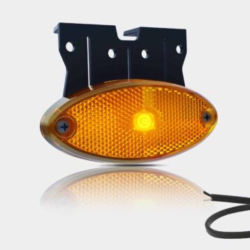 LED markeringslicht ovaal amber met steun | 12-24v | 50cm. kabel | MV-5850A-MV-5850A