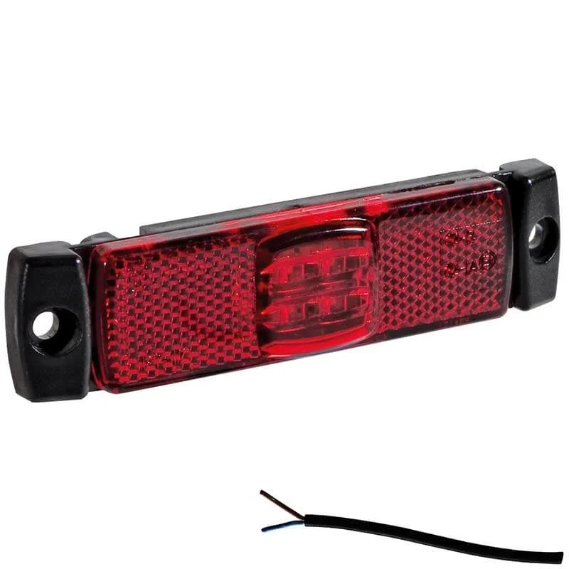 LED markeringslicht rood | 12-24v | 50cm. kabel | M10MV-100R-M10MV-100R