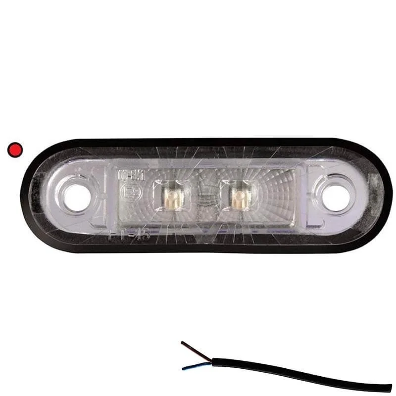 LED markeringslicht rood | 12-24v | 50cm. kabel | M10MV-200R-M10MV-200R