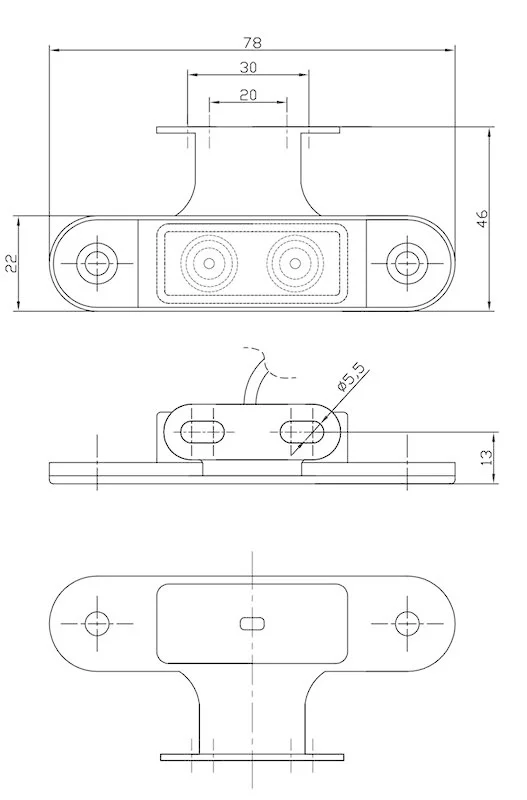 LED markeringslicht rood | 12-24v | 50cm. kabel | M10MV-400R-M10MV-400R-3