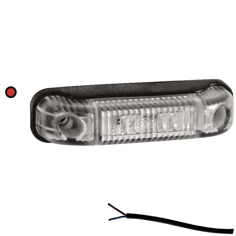 LED markeringslicht rood | 12-24v | 50cm. kabel | M10MV-500R-M10MV-500R