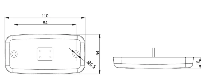 LED markeringslicht rood | 12-24v | 50cm. kabel | M10MV-600R-M10MV-600R-3