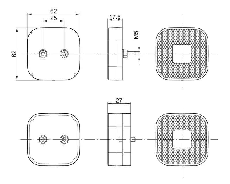 LED markeringslicht rood | 12-24v | 50cm. kabel | M10MV-900R-M10MV-900R-3