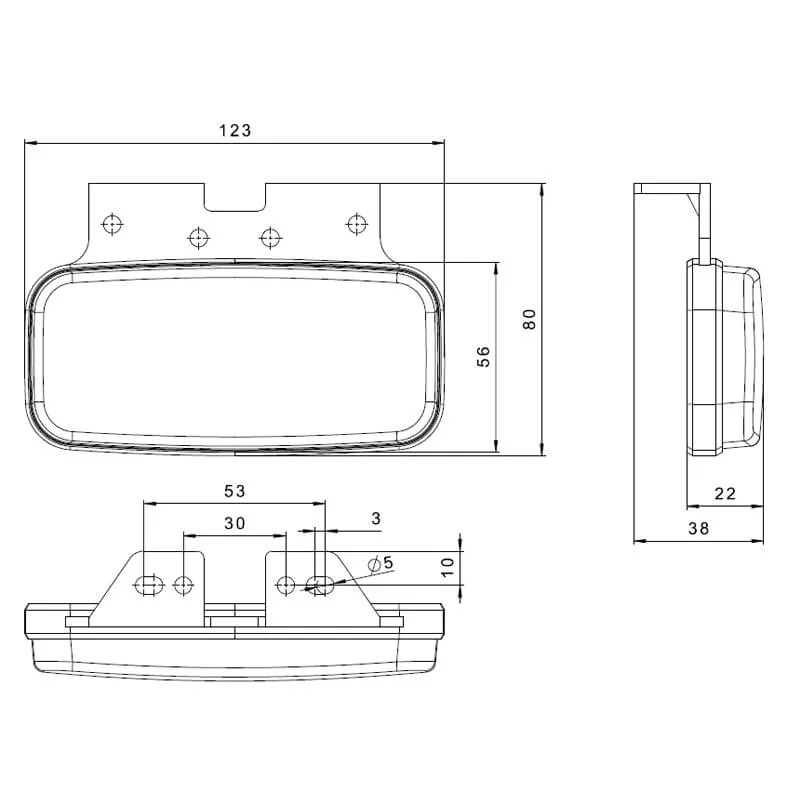 LED markeringslicht rood | 12-24v | 50cm. kabel | MV-1250R-MV-1250R-5