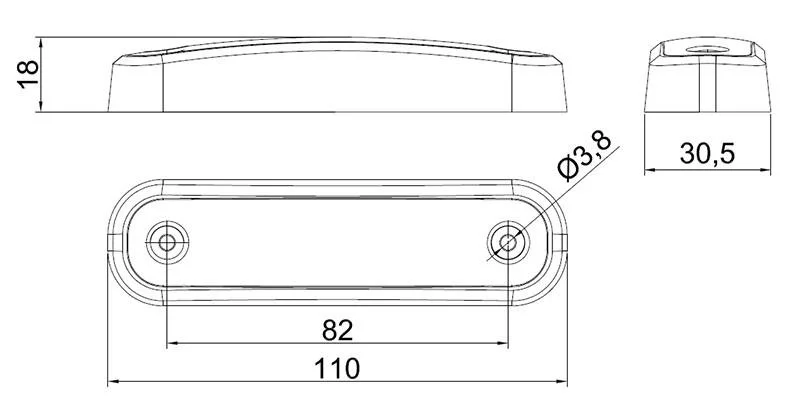 LED markeringslicht rood 12-36V 0