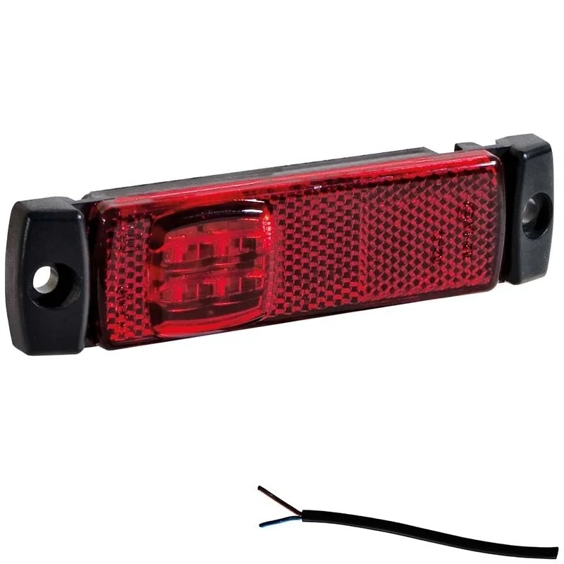 LED markeringslicht rood | 12-36v | 5m. kabel | M10MV-190R 5M-M10MV-190R 5M-2