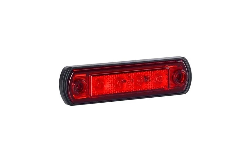 LED markeringslicht rood met beugel | 12-24v | 50cm. kabel | MV-5250R-MV-5250R