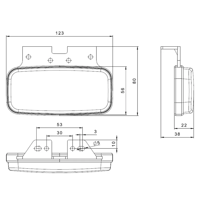 LED markeringslicht wit | 12-24v | 1
