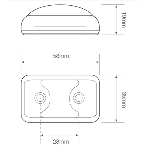 LED markeringslicht wit | 12-24v | 40cm. kabel | 35WME-35WME-4