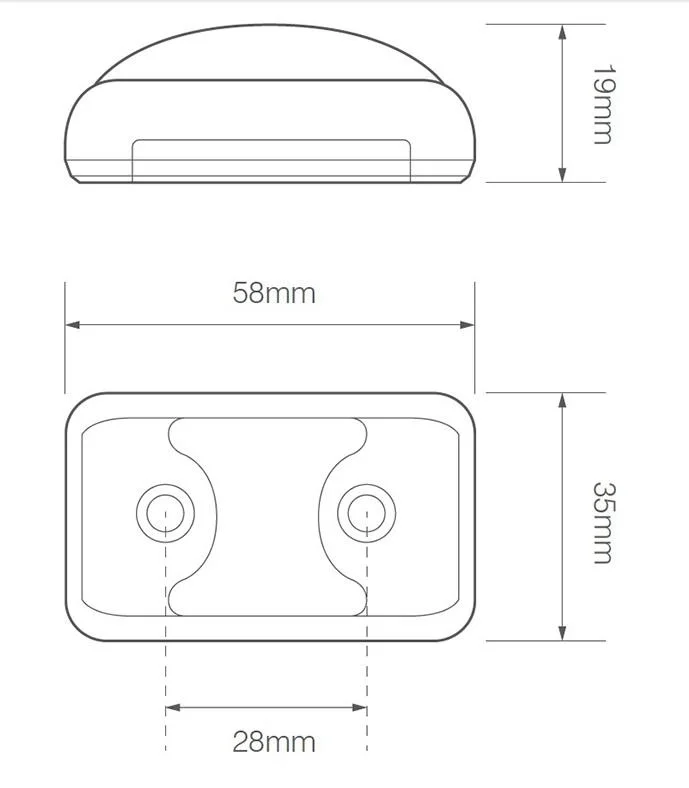 LED markeringslicht wit | 12-24v | 40cm. kabel | 58WME-58WME-3