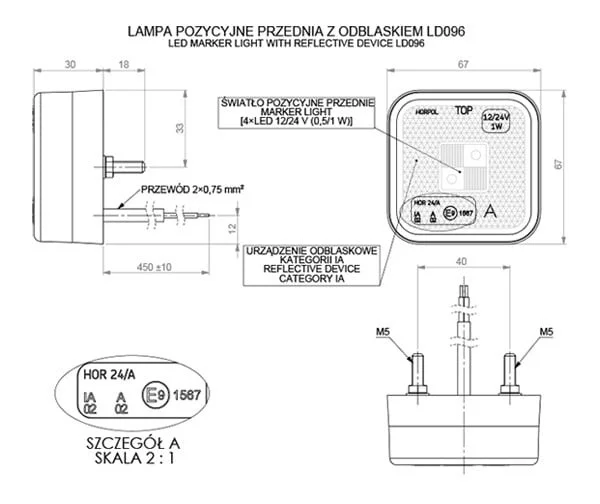 LED markeringslicht wit 12-24v 45cm kabel | MV-4200W-MV-4200W-3