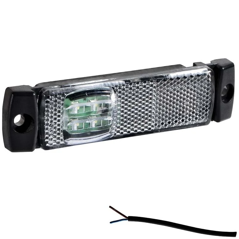 LED markeringslicht wit | 12-24v | 500cm. kabel | M10MV-190W 5M-M10MV-190W 5M