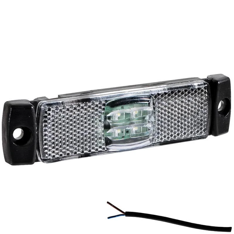LED markeringslicht wit | 12-24v | 50cm. kabel | M10MV-100W-M10MV-100W