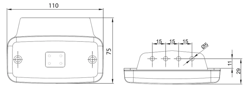 LED markeringslicht wit | 12-24v | 50cm. kabel | M10MV-650W-M10MV-650W-3
