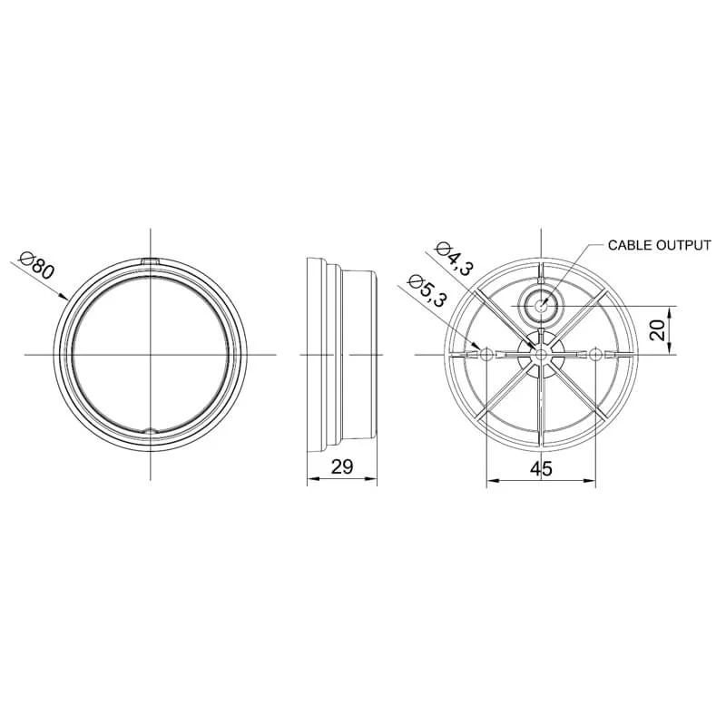 LED markeringslicht wit | 12-24v | 50cm. kabel | MV-1300W-MV-1300W-5