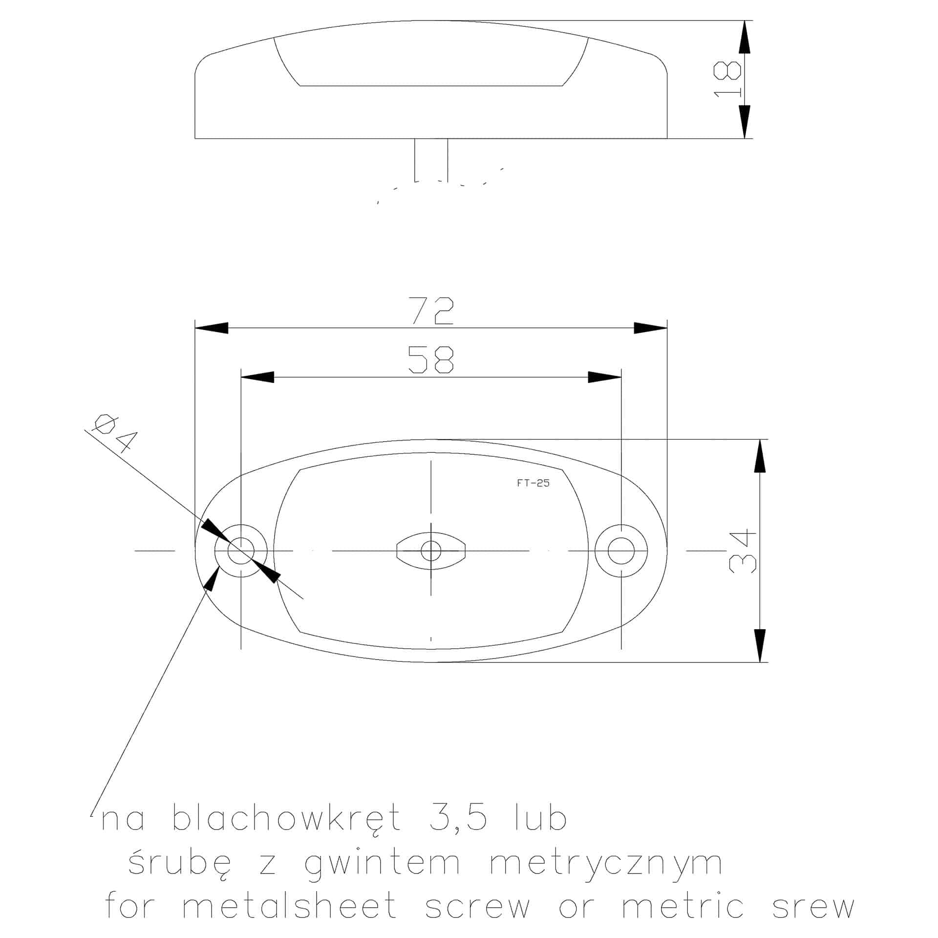 LED markeringslicht wit | 12-24v | 50cm. kabel | MV-5400W-MV-5400W-6