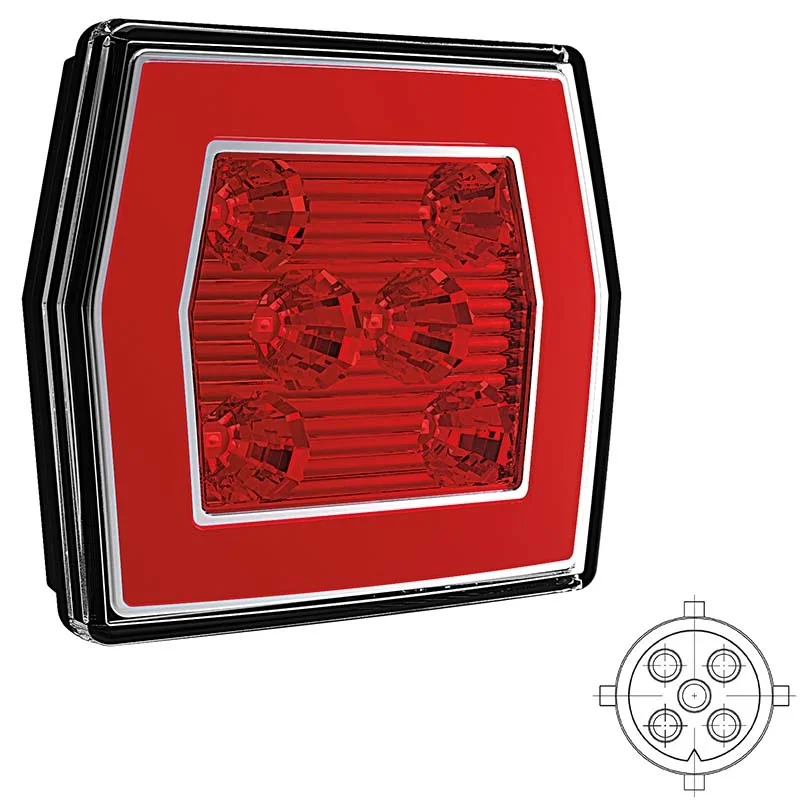 LED mistlicht met achterlicht | 12-36v | 5-PIN | V10C2-760B5-V10C2-760B5