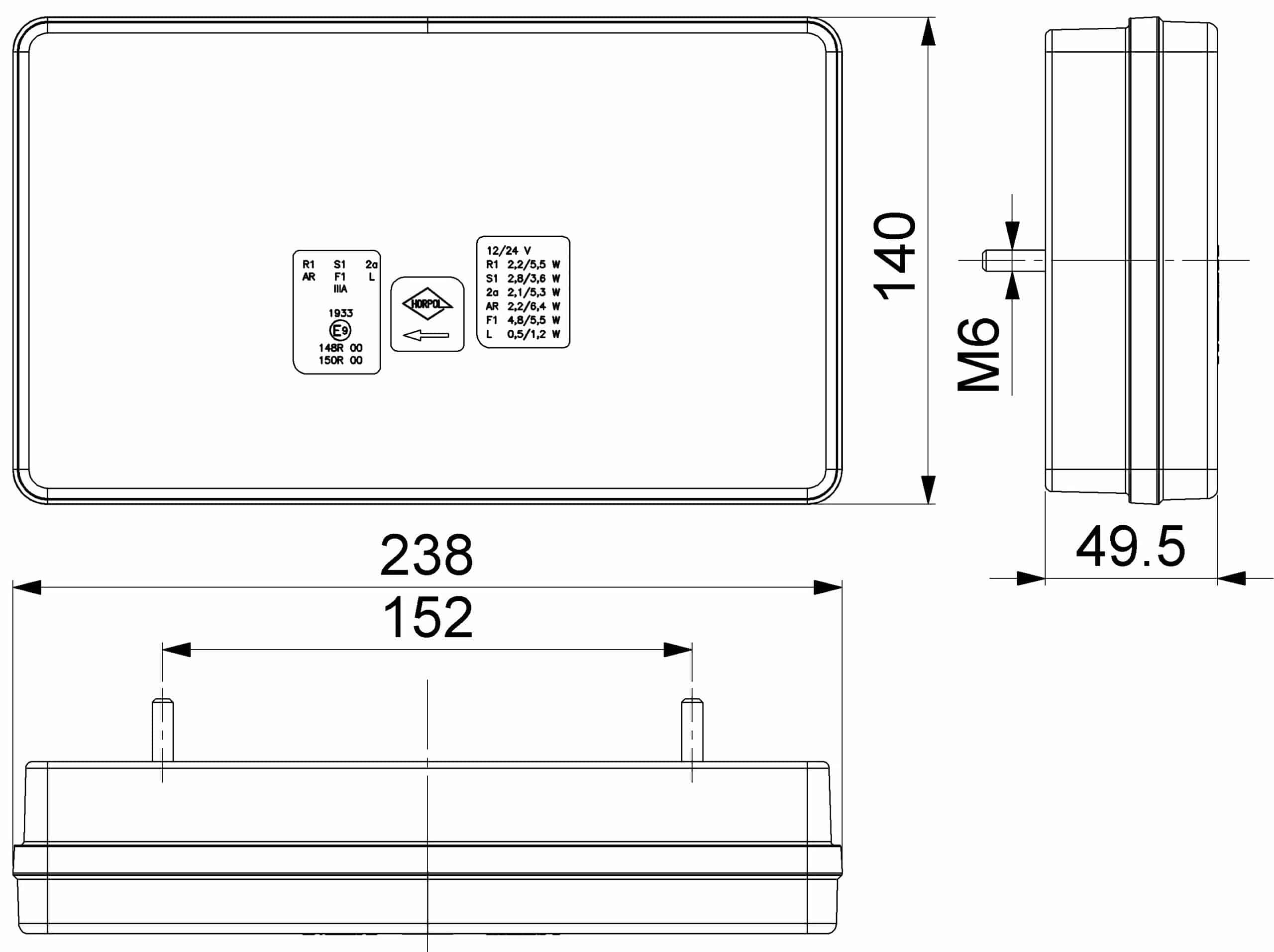 LED neon achterlicht rechts 12-24v 5-PIN's | VC-5102B5-VC-5102B5-9