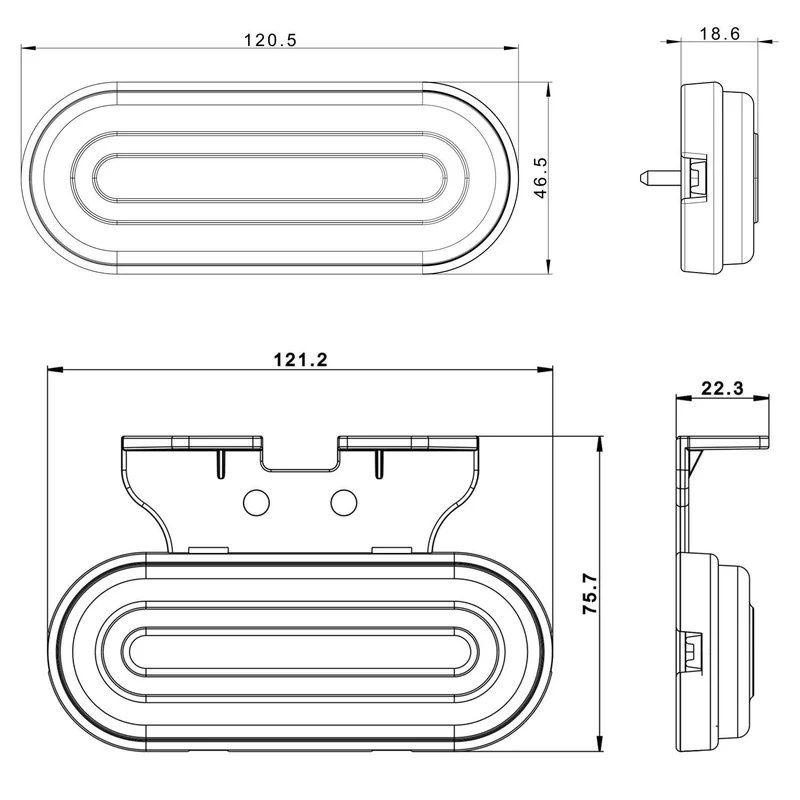 LED neon markeringslicht amber | 12-24v | 50cm. kabel | MV-2200A-MV-2200A-7