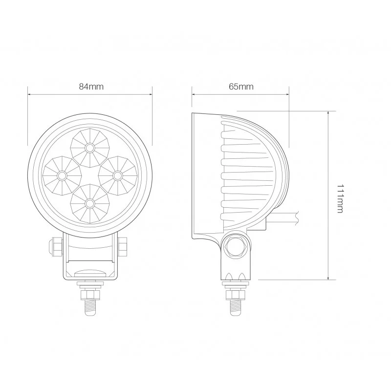 LED werklamp | 12 watt | 440 lumen | 12-24v | rood licht | 8312BMR-8312BMR-3