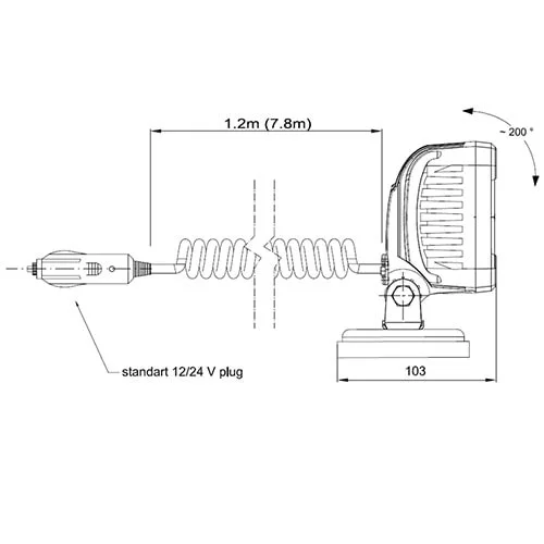 LED werklamp 1700 lumen op magneetvoet 12-24v 7.8m krulsnoer | WF-3617MM78-WF-3617MM78-4