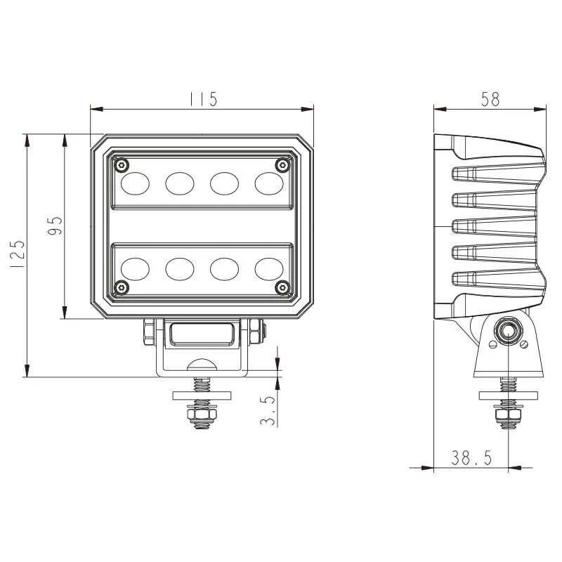 LED werklamp | 4100 lumen | 40 watt | IP69K | ingebouwde Deutsch connector | WF-4041-WF-4041-7