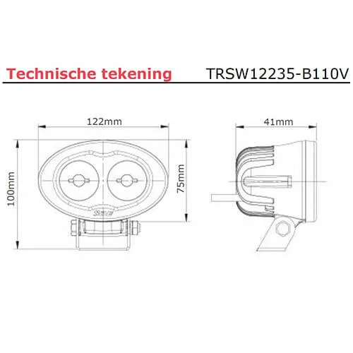 LED werklamp | Blue | 6 watt | 750 lumen | 9-110v | bolle lens | TRSW12235-B110-TRSW12235-B110-6
