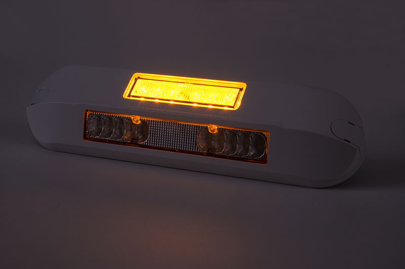 LED zij-werklamp + amber R65 flitser